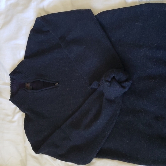 Emanuel Ungaro Other - Emanuel Ungaro Wool Quarter Zip Pull Over Sweater, Navy Blue, Size M